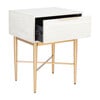 Pierre One Drawer Nightstand, Washed White/Gold - Nightstands - 4