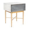 Pierre One Drawer Nightstand, Washed White/Gold - Nightstands - 6