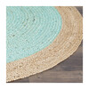 Layla Round Flatweave Rug, Aqua - Rugs - 3