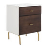 Genevieve 2 Drawer Nightstand, White/Gold - Nightstands - 4