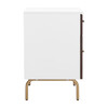 Genevieve 2 Drawer Nightstand, White/Gold - Nightstands - 5