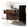 Genevieve 2 Drawer Nightstand, White/Gold - Nightstands - 7