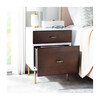Genevieve 2 Drawer Nightstand, White/Gold - Nightstands - 8