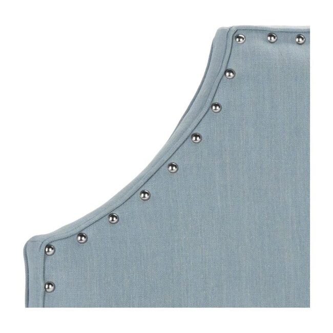 Denham Nailhead Headboard, Blue Linen - Beds - 2