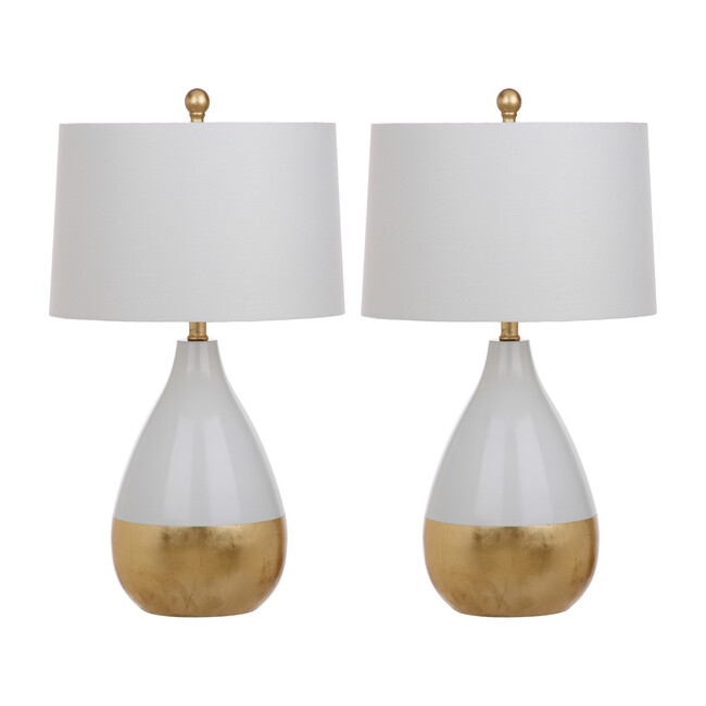 Set of 2 Kingship Table Lamps, White