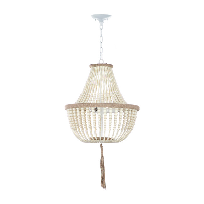 Kristi 3-Light Beaded Pendant, Cream