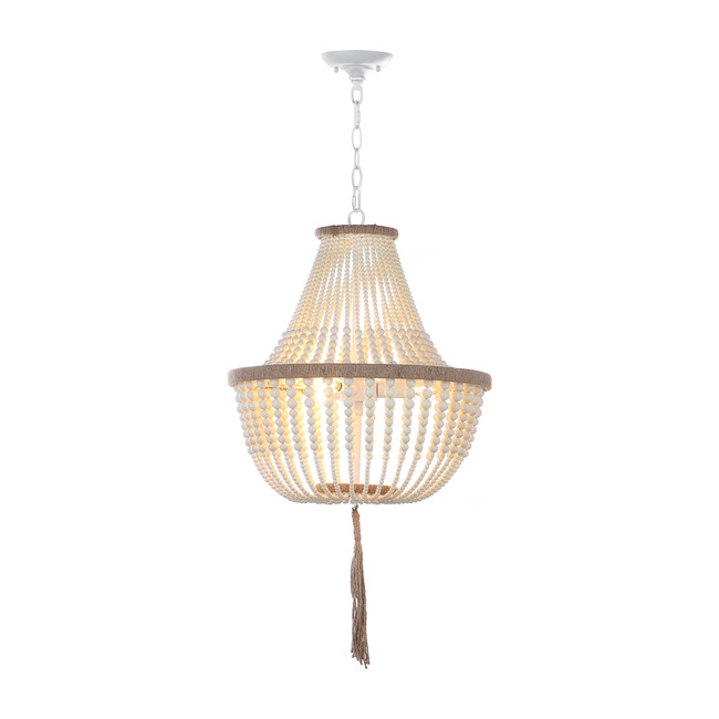 Kristi 3-Light Beaded Pendant, Cream