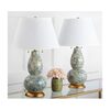 Set of 2 Color Swirls Glass Lamps, Blue - Lighting - 2