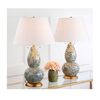 Set of 2 Color Swirls Glass Lamps, Blue - Lighting - 3