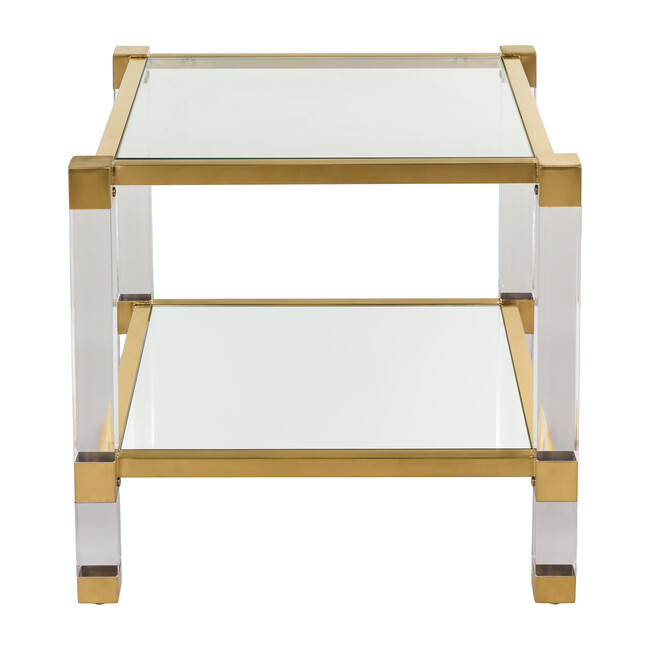 Angie Acyrlic End Table, Brass