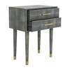Nour Faux Shagreen End Table, Dark Grey - Nightstands - 2