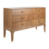 Lorna 6 Drawer Contemporary Dresser, Rustic Oak - Dressers - 4