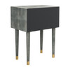 Nour Faux Shagreen End Table, Dark Grey - Nightstands - 4