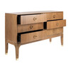 Lorna 6 Drawer Contemporary Dresser, Rustic Oak - Dressers - 5