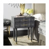 Nour Faux Shagreen End Table, Dark Grey - Nightstands - 7
