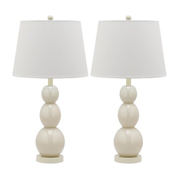 Set of 2 Jayne Three-Sphere Glass Lamps, Grey