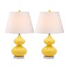 Set of 2 Eva Double Gourd Glass Lamps, Yellow - Lighting - 2