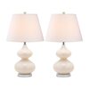 Set of 2 Eva Double Gourd Glass Lamps, Cream - Lighting - 2