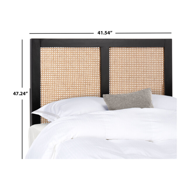 Vienna Cane Headboard, Black Home Furniture Beds