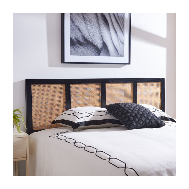 Vienna Cane Headboard, Black - Home Furniture Beds - Maisonette