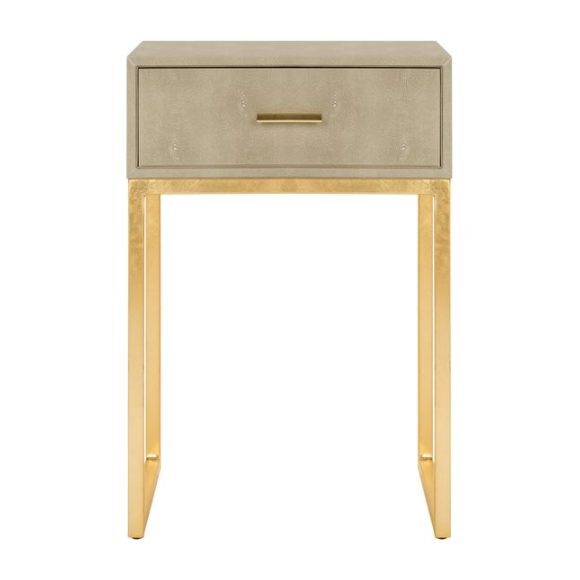 Mori Shagreen Side Table, Tan