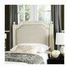 Rustic Wood Headboard, Beige Linen - Beds - 3