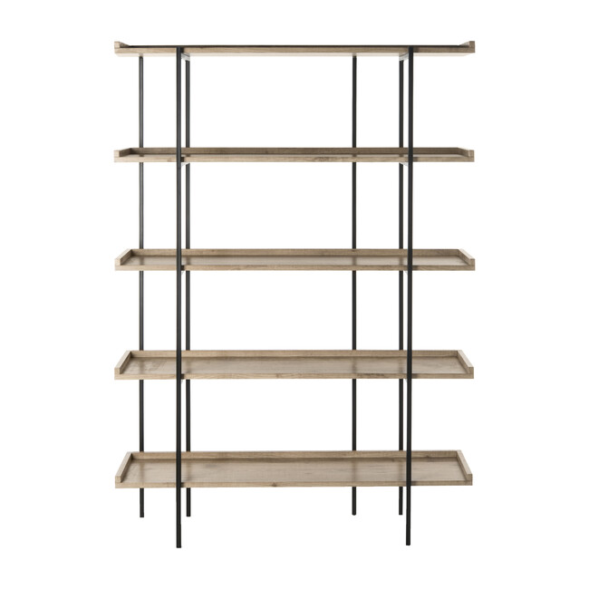 Cecilia Retro Mid-Century 5-Tier Wood Etagere, Black