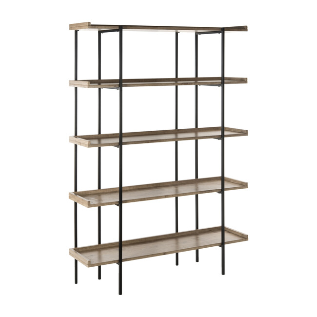 Cecilia Retro Mid-Century 5-Tier Wood Etagere, Black
