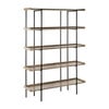 Cecilia Retro Mid-Century 5-Tier Wood Etagere, Black - Bookcases - 2