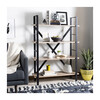 Raylan Retro Mid-Century 4-Tier Etagere, Black - Bookcases - 6