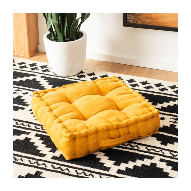 Gardenia Floor Pillow, Mustard