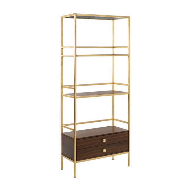 Mateo 4-Tier Storage Etagere, Gold