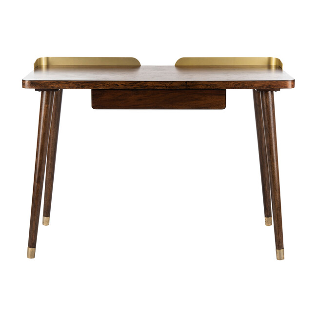 Parker 1 Drawer Desk, Dark Walnut