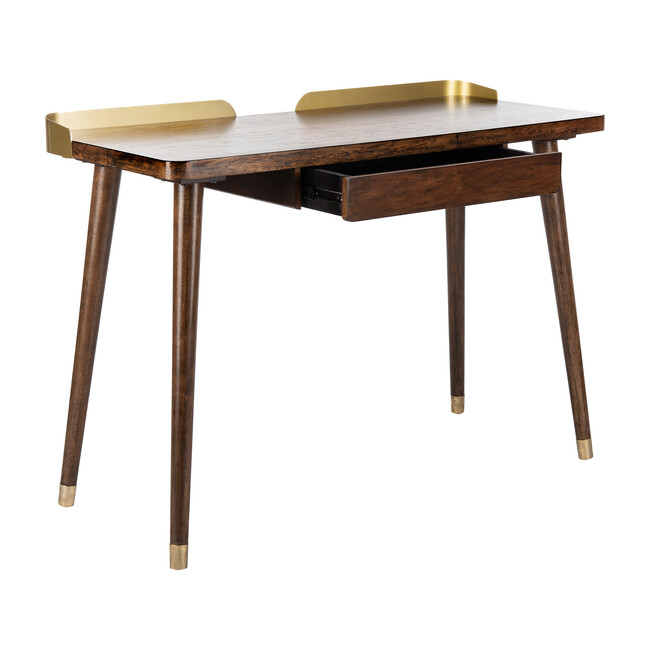 Parker 1 Drawer Desk, Dark Walnut