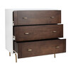 Genevieve 3 Drawer Dresser, White/Walnut - Dressers - 4