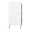 Genevieve 3 Drawer Dresser, White/Walnut - Dressers - 5