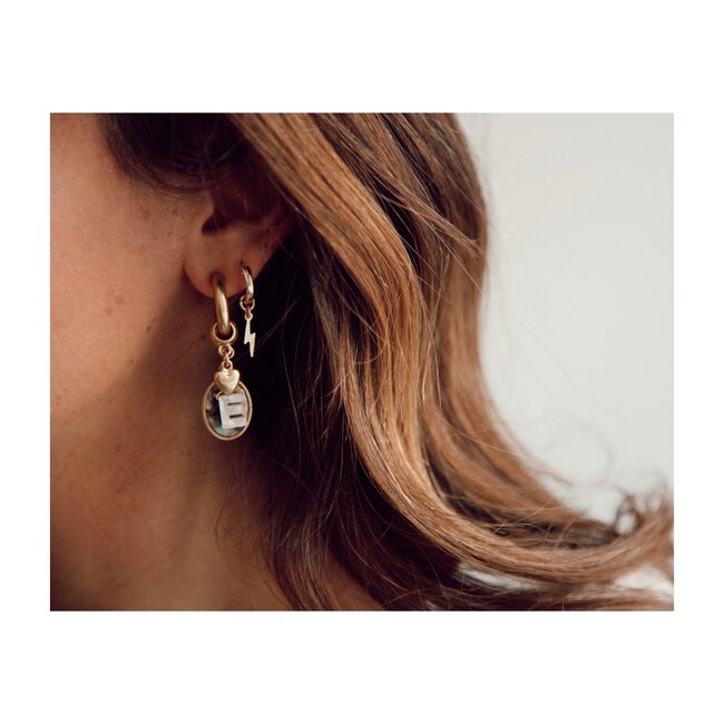 Persona Charm Letter Hoop Earrings