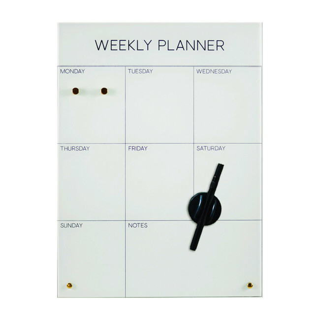 Weekly Planner Dry-Erase Board, Glass