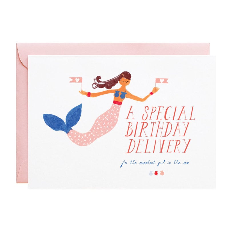 Mermaid Delivery Birthday Card