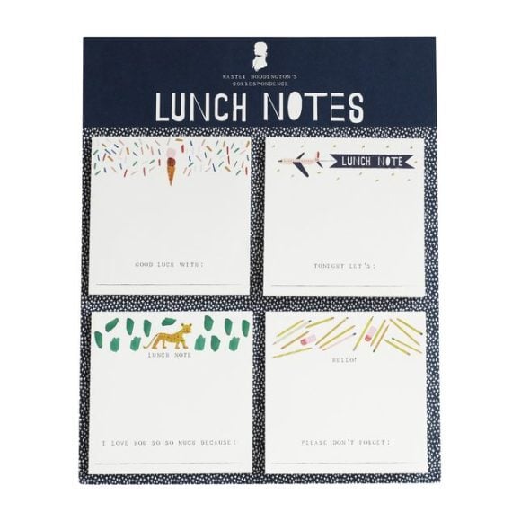 Set of 4 Notepads, Lunch Notes