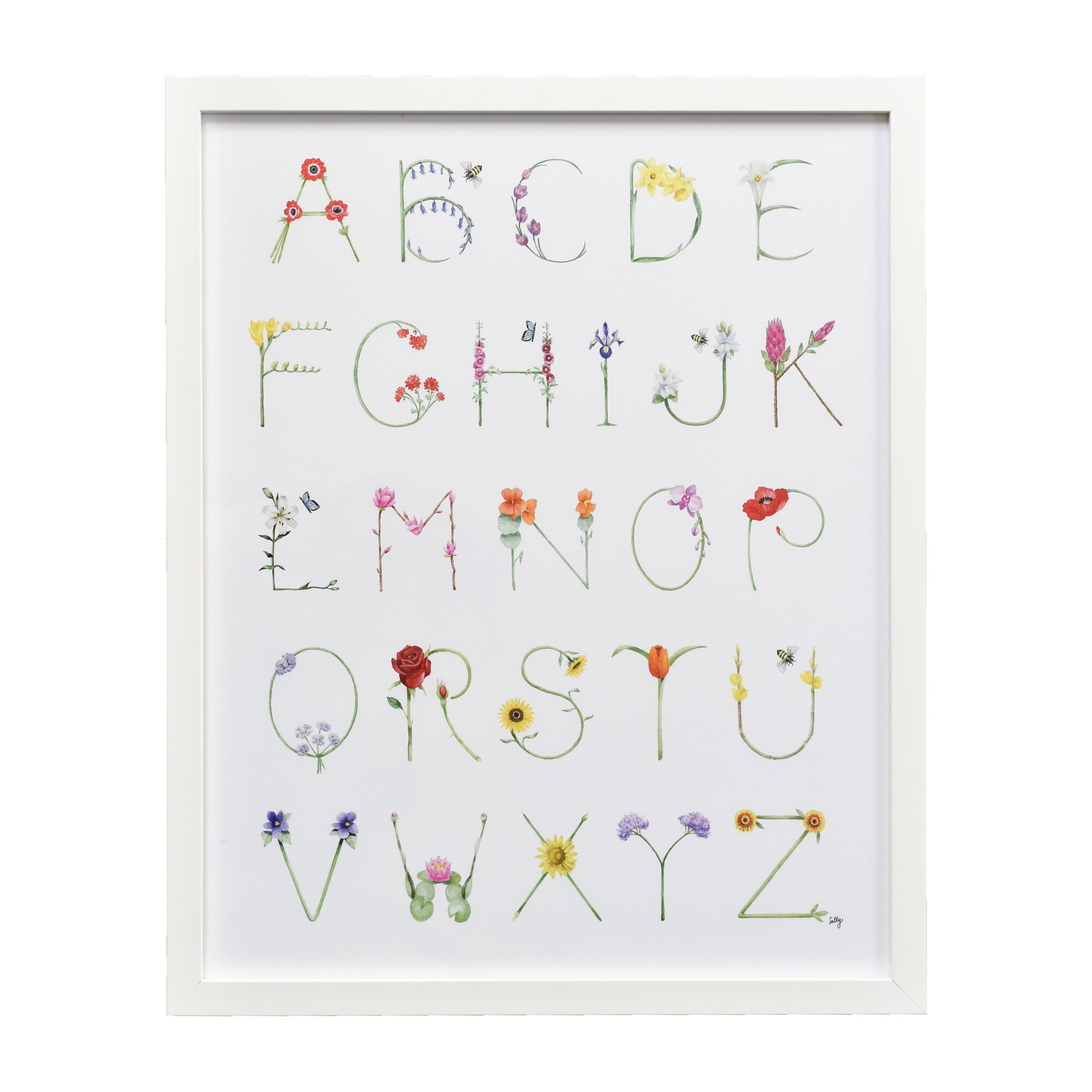 Flower Alphabet, 16" x 20"