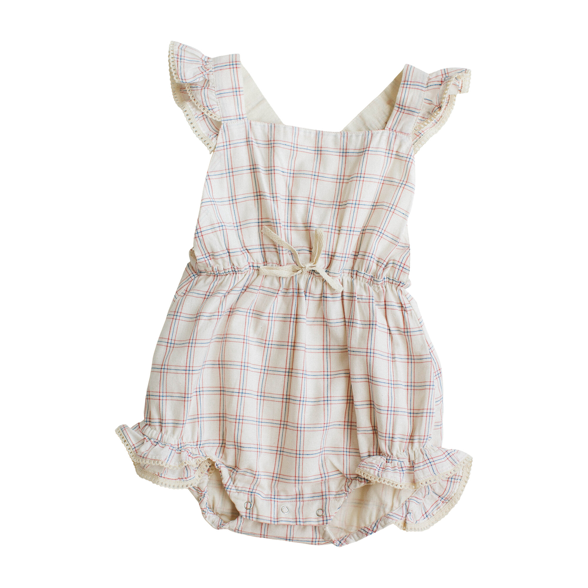 White Chex Poppy Romper