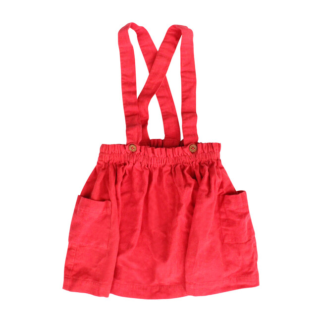 Suspender Skirt, Red - Skirts - 1