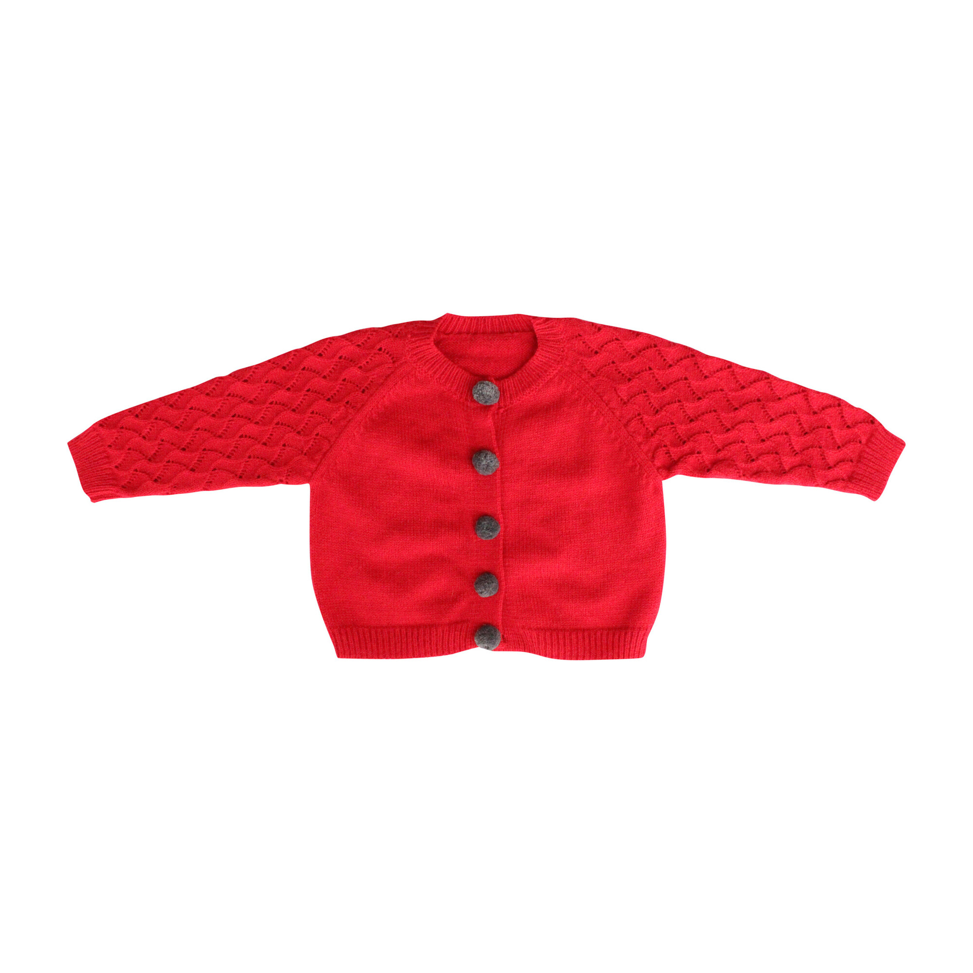 Pom Pom Sweater, Red