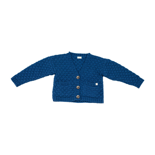 Alpaca Wool Cardigan, Blue - Sweaters - 1