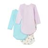 Set Of Three Bodysuits, Pastel - Rompers - 2