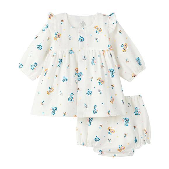 Ladivine Dress With Bloomers Floral Print, Cream - Dresses - 1