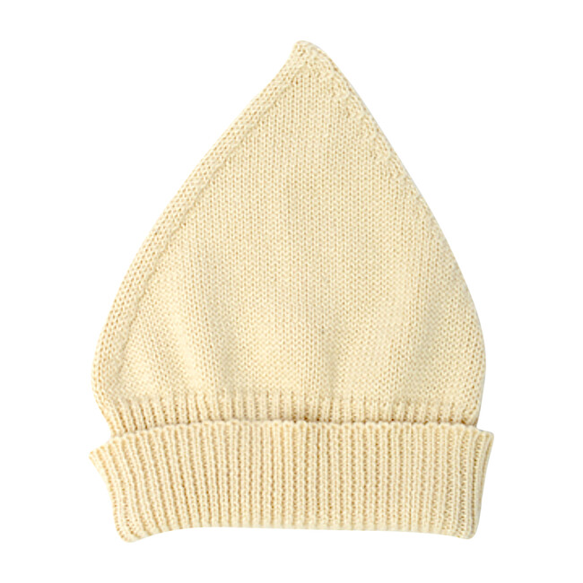 Gnome Knit Bonnet, Cream Cotton - Hats - 1