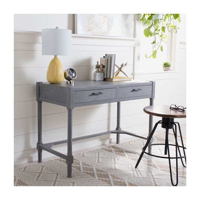 Filbert Writing Desk, White-Washed Grey