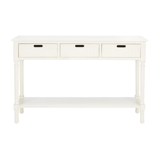 Landers 3-Drawer Console, Distressed White